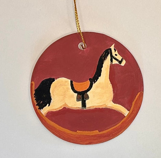 Hand-Painted Ornament – Rocking Horse (One of a Kind)