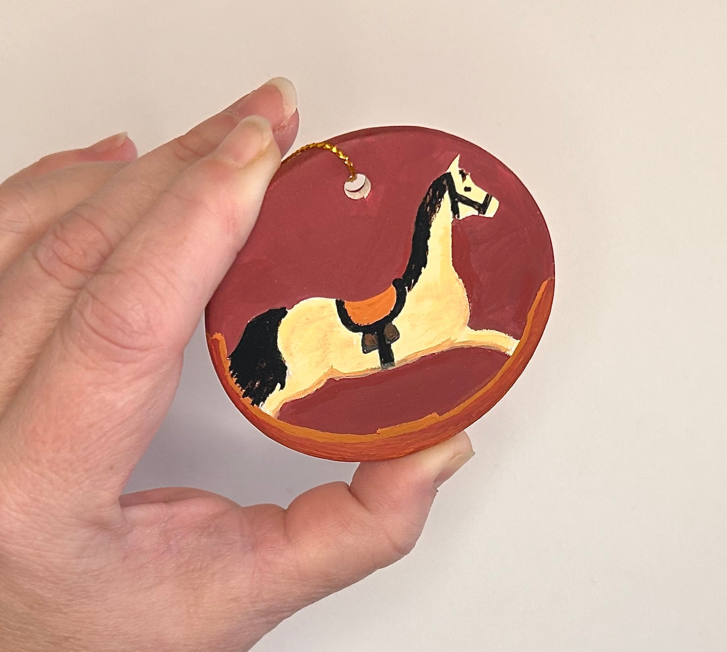 Hand-Painted Ornament – Rocking Horse (One of a Kind)