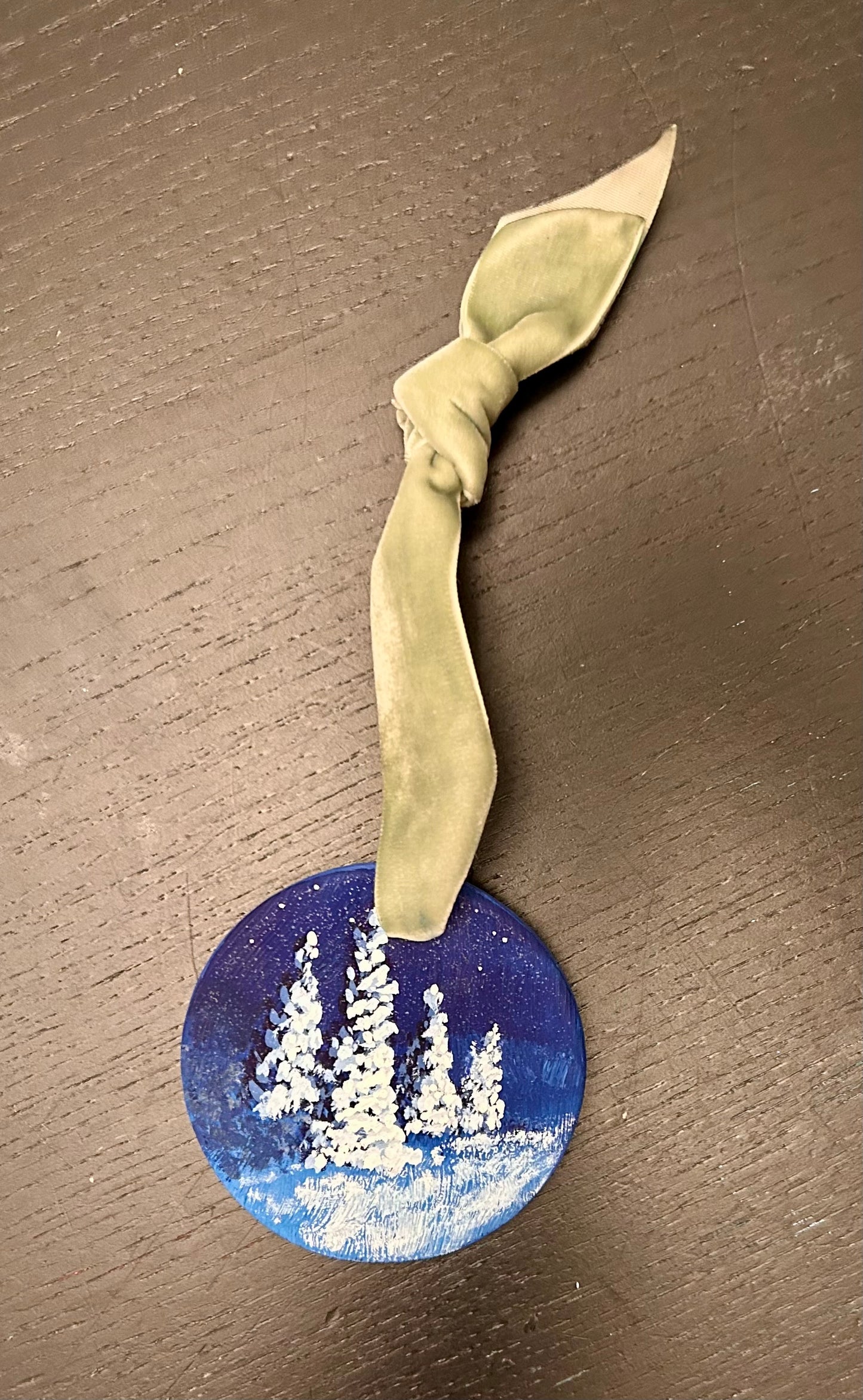 Hand-Painted Ornament – "Night Hiking in the Whites" (One of a Kind)
